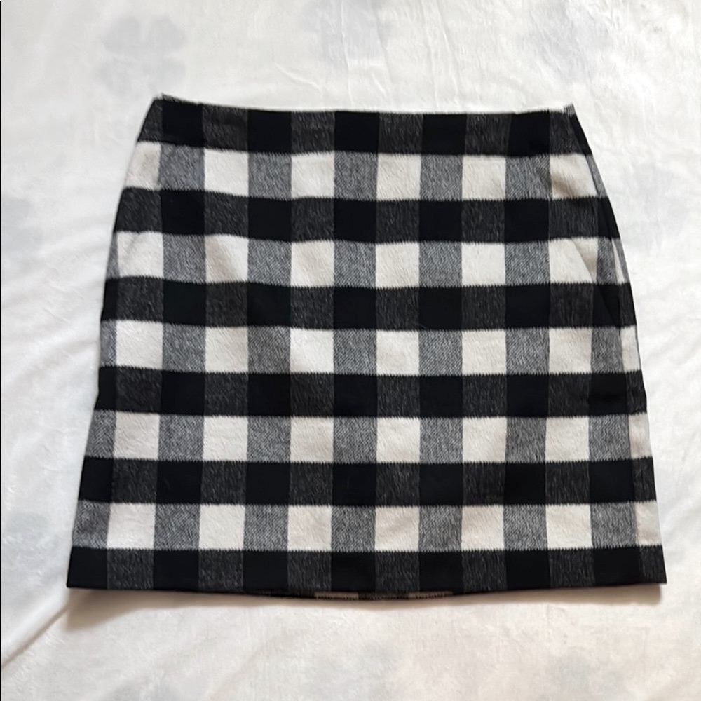 Loft Wool Blend Buffalo Plaid Mini Skirt